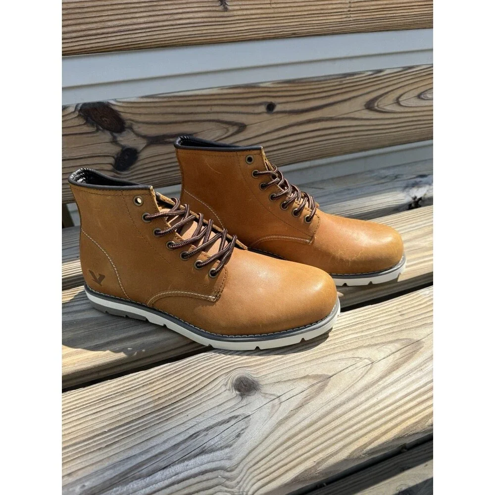 NEW Territory Men’s Axel Chukka Boot Brown Size 9.5 Wide Lace Up Leather
